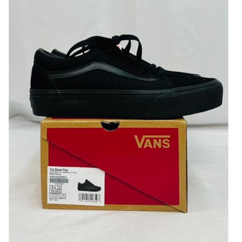 Vans Unisex Low-Top Sneakers, Black Black Black Bka, 10 US Women
